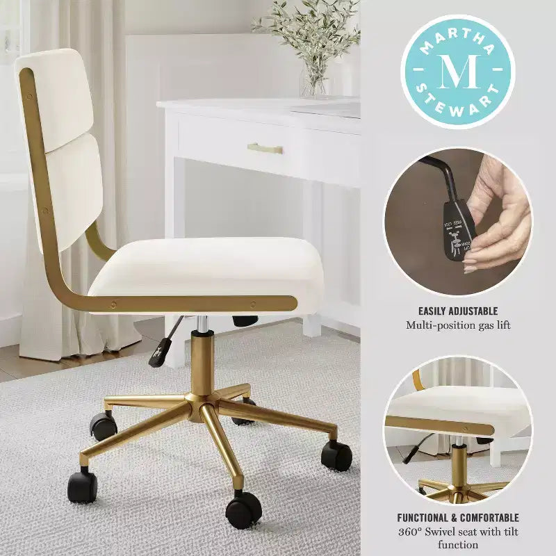 Sedia da ufficio imbottita Lulu di Martha Stewart