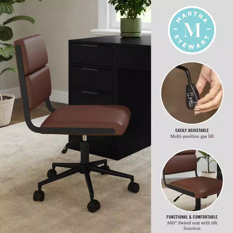 Sedia da ufficio imbottita Lulu di Martha Stewart