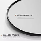 Specchio da parete per bagno con cornice in ferro nero a forma di arco, orientabile, 81 x 58 cm