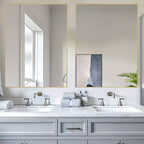 Aluminum Alloy Thin-Edge Right-Angle Gold Hanging Mirror 100*75*2cm(Double-Sided)