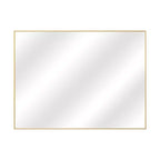 Specchio da appendere dorato con bordo sottile ad angolo retto in lega di alluminio 100*75*2 cm (bifacciale)