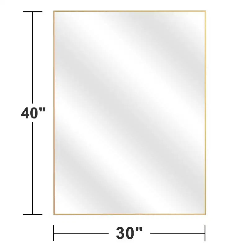 Specchio da appendere dorato con bordo sottile ad angolo retto in lega di alluminio 100*75*2 cm (bifacciale)