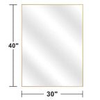 Specchio da appendere dorato con bordo sottile ad angolo retto in lega di alluminio 100*75*2 cm (bifacciale)