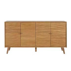 Christopher Knight Home Vilmar Madia a buffet con motivo a onde moderno e due ripiani regolabili