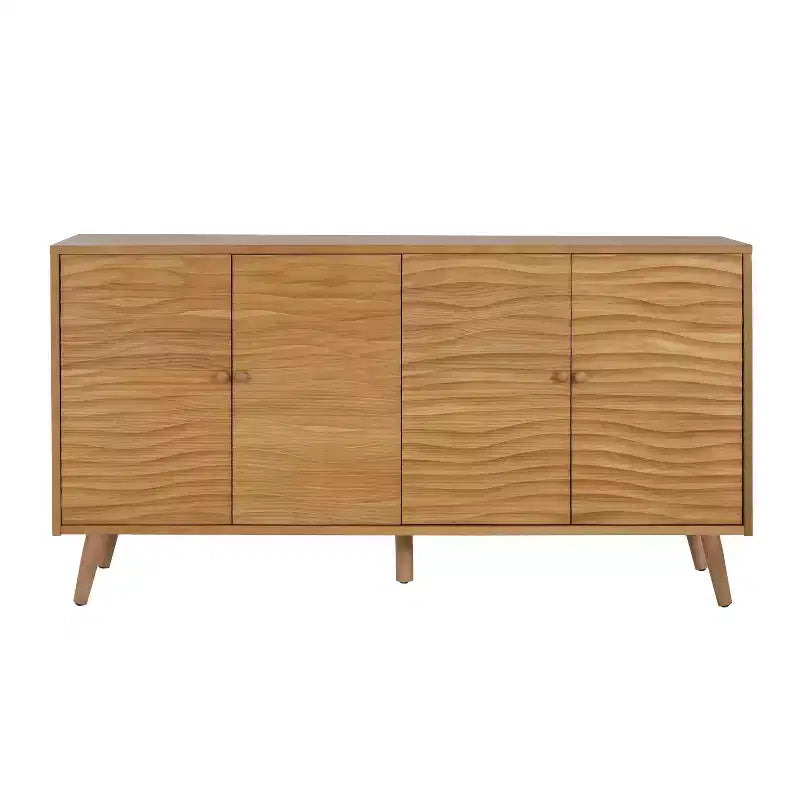 Christopher Knight Home Vilmar Madia a buffet con motivo a onde moderno e due ripiani regolabili