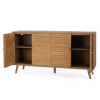 Christopher Knight Home Vilmar Madia a buffet con motivo a onde moderno e due ripiani regolabili