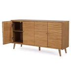 Christopher Knight Home Vilmar Madia a buffet con motivo a onde moderno e due ripiani regolabili