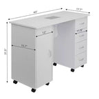Karl Home | Tavolo Manicure Bianco 4 Cassetti con Ventola