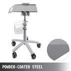 Carrello medico VEVOR, carrello da salone con ruote, carrello mobile regolabile in altezza 26.77-42.91, postazioni da salone in metallo per parrucchieri