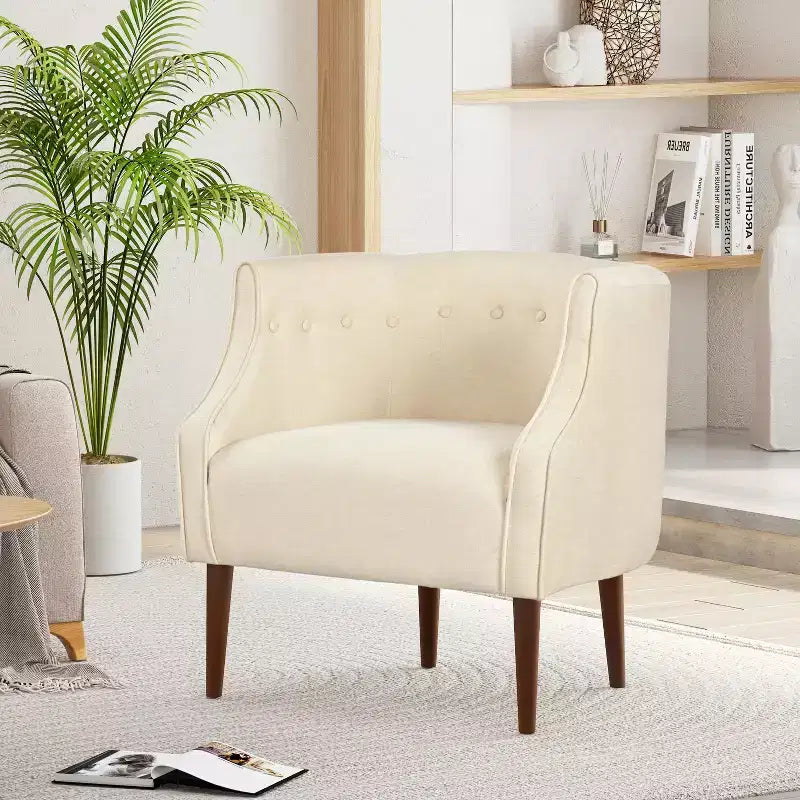 Christopher Knight Home Callisto Contemporary Button Tufted Upholstered Curved Accent Chair