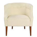 Poltrona di design contemporaneo imbottita a curva con bottoni trapuntati Christopher Knight Home Callisto