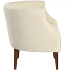 Poltrona di design contemporaneo imbottita a curva con bottoni trapuntati Christopher Knight Home Callisto