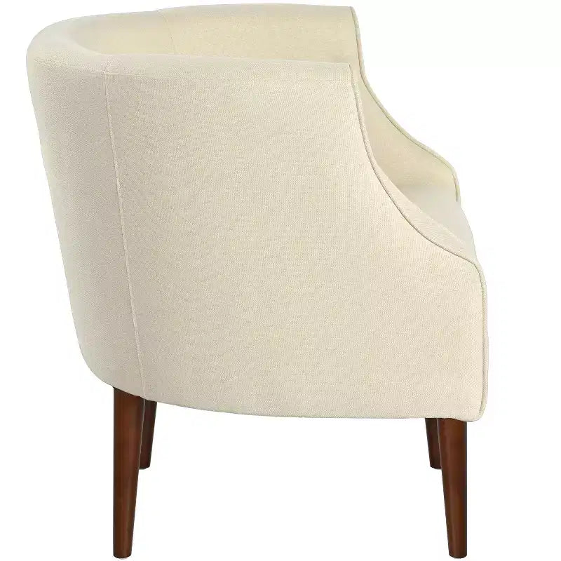 Poltrona di design contemporaneo imbottita a curva con bottoni trapuntati Christopher Knight Home Callisto