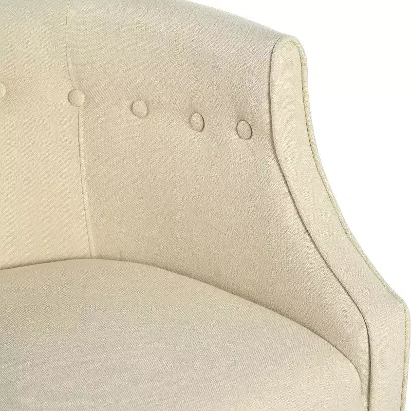 Poltrona di design contemporaneo imbottita a curva con bottoni trapuntati Christopher Knight Home Callisto