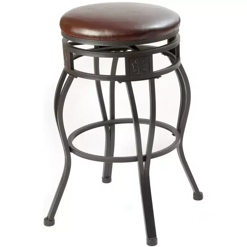 eHemco Sgabello da Bar Girevole in Metallo con Sedile in Ecopelle, Altezza Bancone Cucina, 29 Pollici, Nero, Set da 2