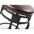 eHemco Sgabello da Bar Girevole in Metallo con Sedile in Ecopelle, Altezza Bancone Cucina, 29 Pollici, Nero, Set da 2