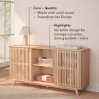 Plank+Beam Mobile TV/Credenza in Legno Massello Mid-Century Moderno con 2 Ante, 59" per Soggiorno