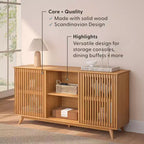 Plank+Beam Mobile TV/Credenza in Legno Massello Mid-Century Moderno con 2 Ante, 59" per Soggiorno