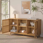 Plank+Beam Mobile TV/Credenza in Legno Massello Mid-Century Moderno con 2 Ante, 59" per Soggiorno