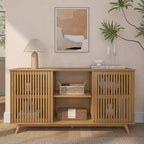 Plank+Beam Mobile TV/Credenza in Legno Massello Mid-Century Moderno con 2 Ante, 59" per Soggiorno