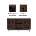 Plank+Beam Mobile TV/Credenza in Legno Massello Mid-Century Moderno con 2 Ante, 59" per Soggiorno