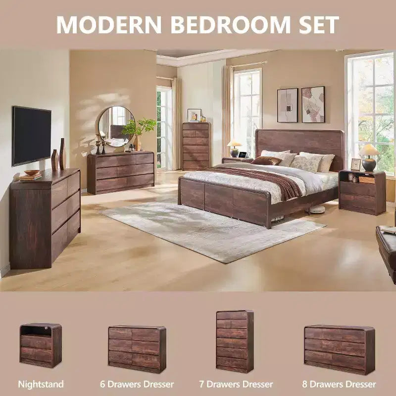 Cassettiera a 5 cassetti SinCiDo per camera da letto, cassettiere e comò moderni alti 114 cm