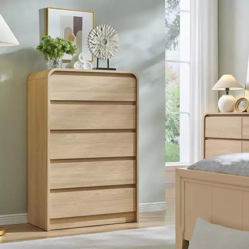 Cassettiera a 5 cassetti SinCiDo per camera da letto, cassettiere e comò moderni alti 114 cm