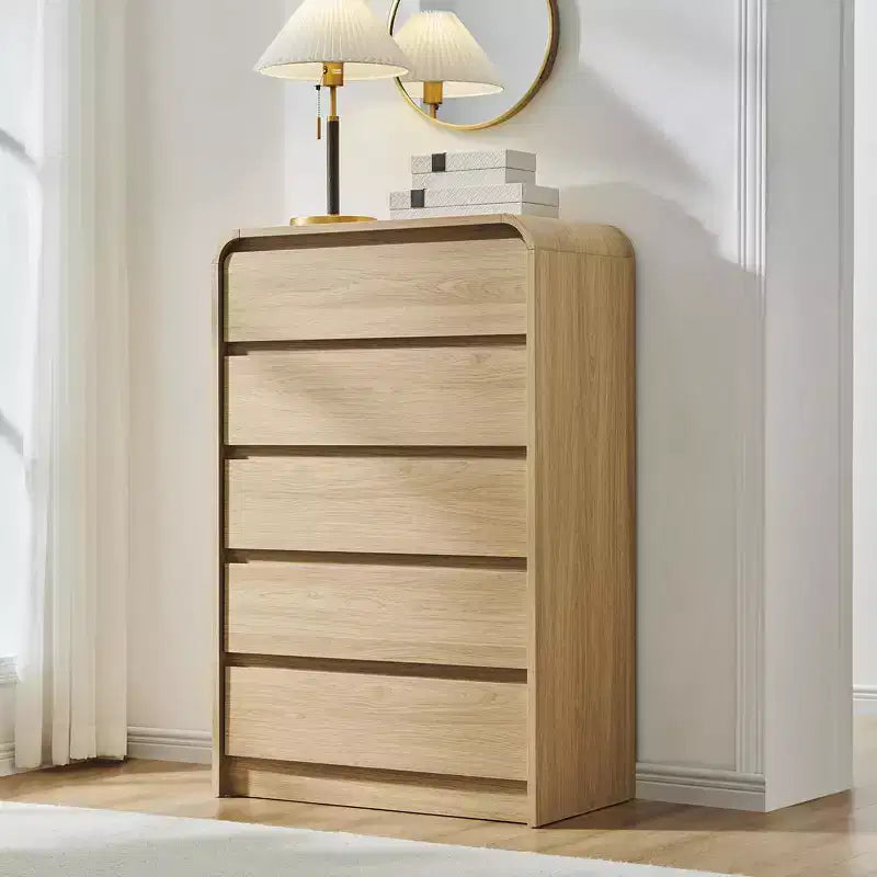 Cassettiera a 5 cassetti SinCiDo per camera da letto, cassettiere e comò moderni alti 114 cm