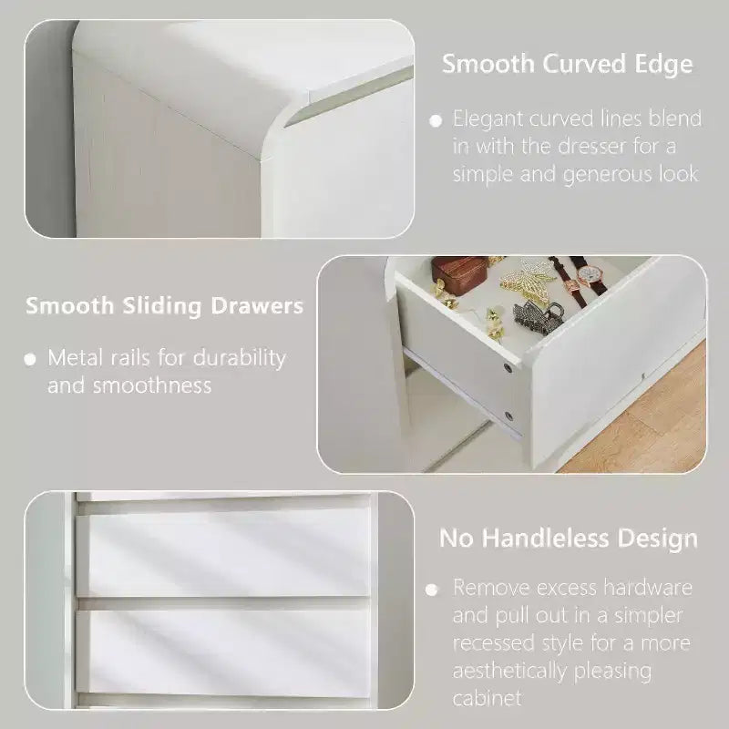 Cassettiera a 5 cassetti SinCiDo per camera da letto, cassettiere e comò moderni alti 114 cm