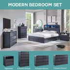 Cassettiera a 5 cassetti SinCiDo per camera da letto, cassettiere e comò moderni alti 114 cm