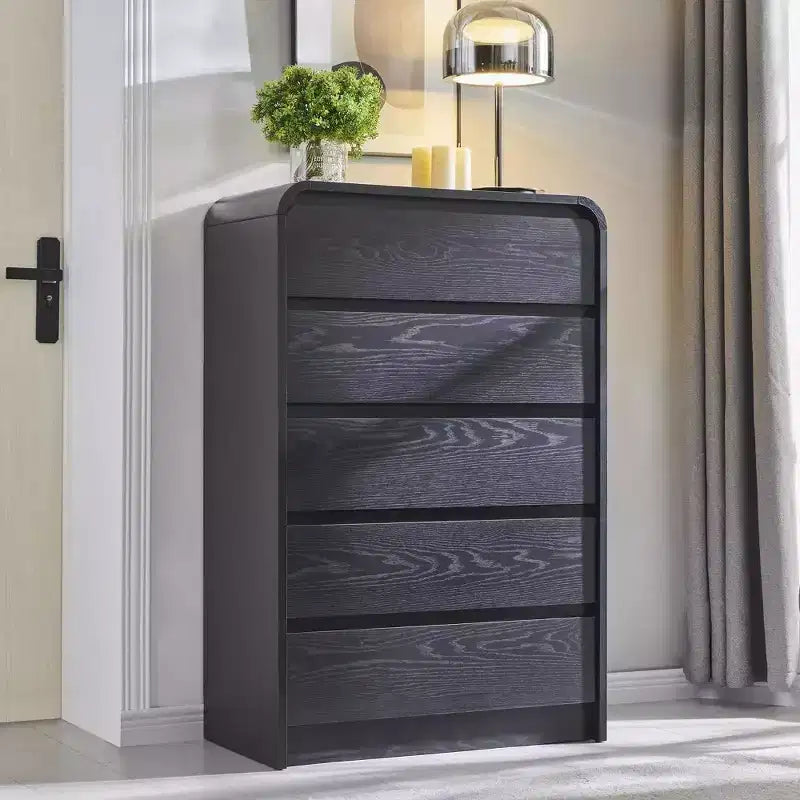 Cassettiera a 5 cassetti SinCiDo per camera da letto, cassettiere e comò moderni alti 114 cm