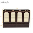 Letto a Scomparsa Whisen Queen Murphy con Stazione di Ricarica - Design in Legno di Pino e Rattan, Soluzione Salvaspazio Pieghevole