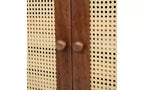 Letto a Scomparsa Whisen Queen Murphy con Stazione di Ricarica - Design in Legno di Pino e Rattan, Soluzione Salvaspazio Pieghevole