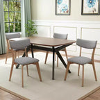Christopher Knight Home Lara 5 Piece Mid-Century Modern Rubberwood Upholstered Dining Set