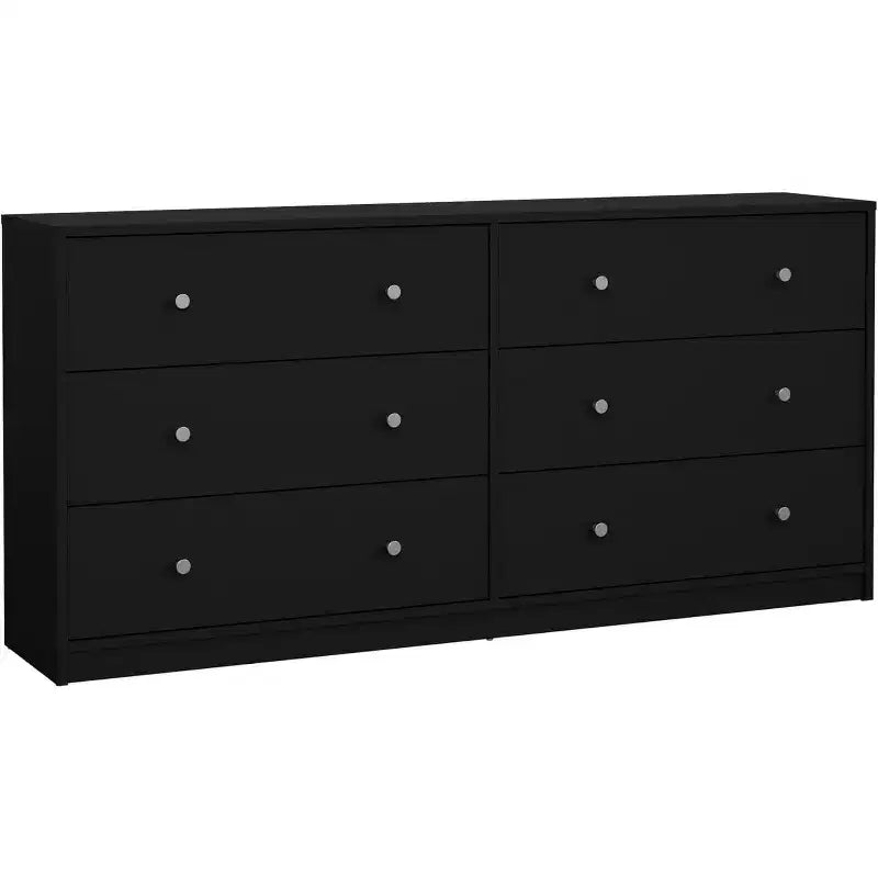 HomeStock Belmont 6 Drawer Double Dresser, White