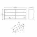 Comò doppio a 6 cassetti Belmont HomeStock, bianco