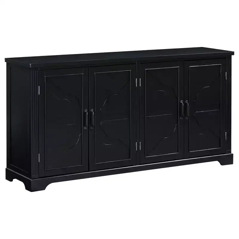 Madia/Credenza in Legno Stile Country Americano con Gambe in Pino e Maniglie in Metallo, Mobile Contenitore dal Design Unico per Soggiorno - ModernLuxe