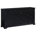 Madia/Credenza in Legno Stile Country Americano con Gambe in Pino e Maniglie in Metallo, Mobile Contenitore dal Design Unico per Soggiorno - ModernLuxe