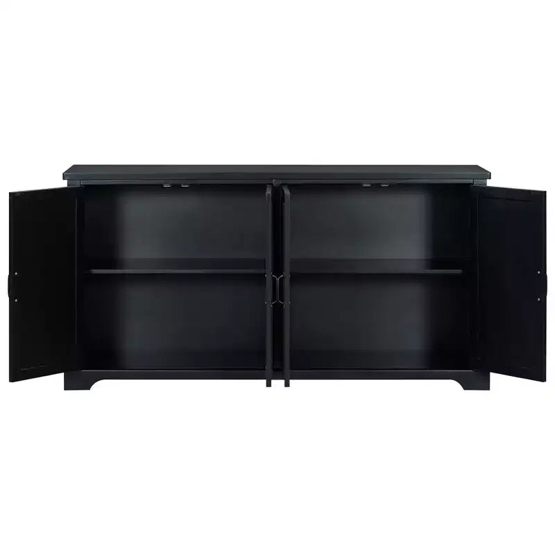 Madia/Credenza in Legno Stile Country Americano con Gambe in Pino e Maniglie in Metallo, Mobile Contenitore dal Design Unico per Soggiorno - ModernLuxe