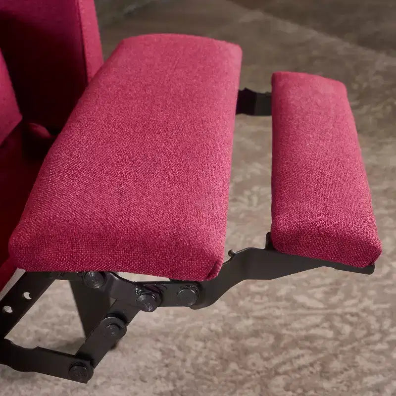 GDFStudio Nissa Poltrona reclinabile moderna in tessuto trapuntato con meccanismo a spinta, Rosso/Marrone Scuro