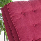 GDFStudio Nissa Poltrona reclinabile moderna in tessuto trapuntato con meccanismo a spinta, Rosso/Marrone Scuro