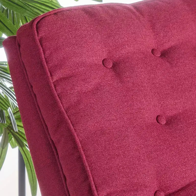 GDFStudio Nissa Poltrona reclinabile moderna in tessuto trapuntato con meccanismo a spinta, Rosso/Marrone Scuro