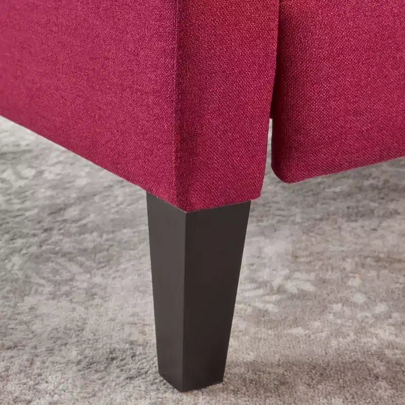GDFStudio Nissa Poltrona reclinabile moderna in tessuto trapuntato con meccanismo a spinta, Rosso/Marrone Scuro