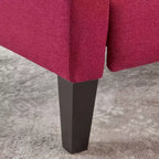 GDFStudio Nissa Poltrona reclinabile moderna in tessuto trapuntato con meccanismo a spinta, Rosso/Marrone Scuro