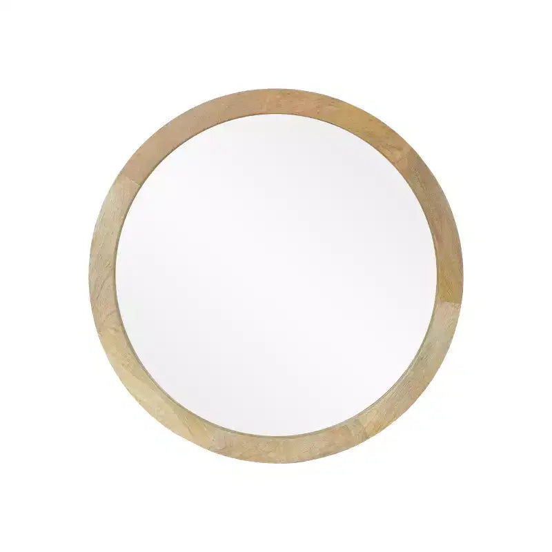 Christopher Knight Home Cheval Specchio da parete rotondo moderno fatto a mano in legno di mango, marrone
