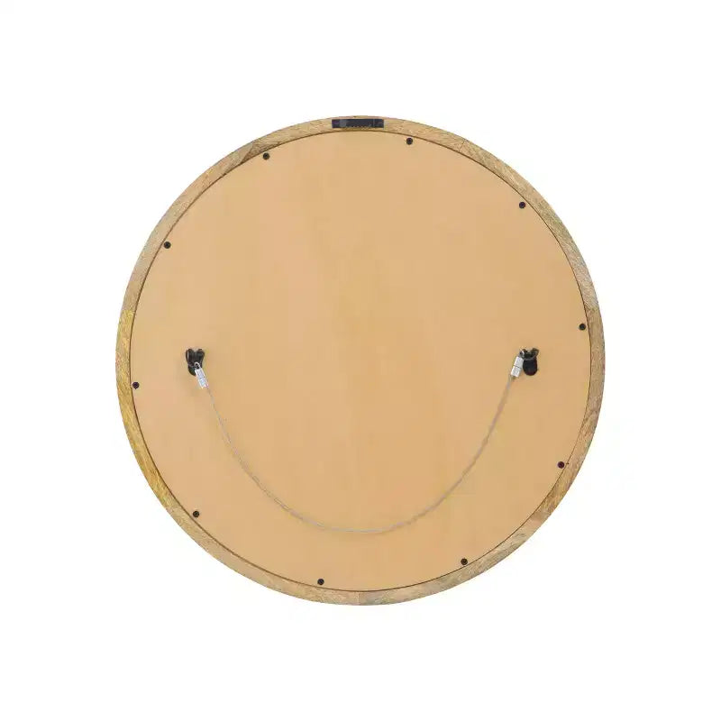 Christopher Knight Home Cheval Specchio da parete rotondo moderno fatto a mano in legno di mango, marrone