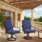 EROMMY Sedie da Pranzo da Esterno, Set da 2, Sedie Girevoli da Patio Resistenti con Schienale in Rattan Completo, Poltrona Girevole a Dondolo per Tutte le Stagioni per Giardino