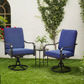 EROMMY Outdoor Dining Chairs Set Of 2, Heavy Duty Patio Swivel Chairs With Full Rattan Backrest, All-weather Swivel Rocker Chair For Lawn