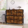 Clothes Dresser with 10 Drawers & Side Pockets  Vertical Storage Organizer, TV Stand