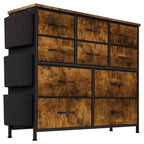 Cassettiera per vestiti con 10 cassetti e tasche laterali, Organizer portaoggetti verticale, Mobile TV